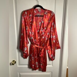 La SENZA Satin Kimono Robe with Floral Design